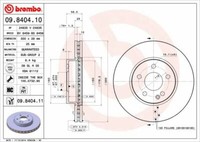 2X Brembo 09.8404.11 Bremsscheibe Vorne FüR MERCEDES-BENZ