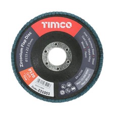 Timco P120 Zirconium Flap Discs - Grit 115x22.23 Type 29 Conical Workshop Set