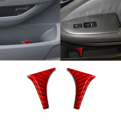 2Pcs For Honda Odyssey 05-10 Red Carbon Fiber Door Compartment Accent Cover Trim
