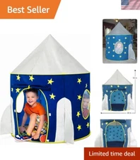 Spacious Rocket Ship Tent - Kids' Astronaut Playhouse for Indoor & Outdoor Use