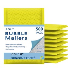  0 6x10  6x9  Poly Bubble Padded Envelopes Mailers Shipping Bag Yellow 500 PCS