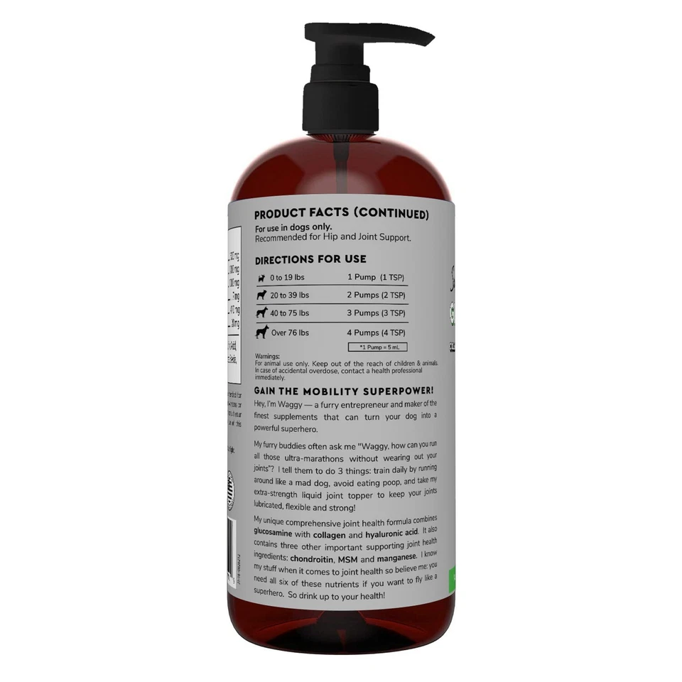 Premium Liquid Glucosamine for Dogs – All Ages (16 oz) - Image 3 of 4