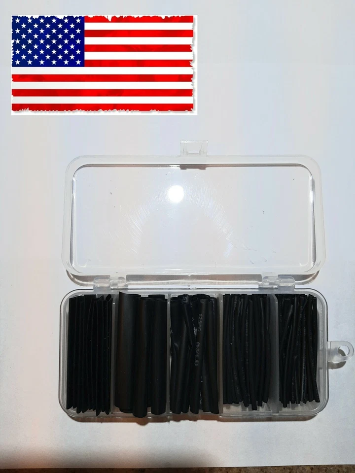 Heat Shrink Tubing, Heat Shrink tool box kit 2:1 assorted sizes - Image 1 of 4
