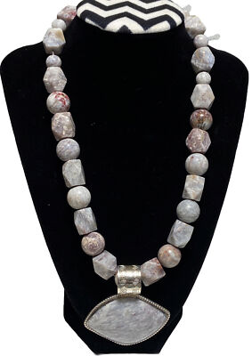 Signed Jay King DTR 925 Sterling Silver Beaded Necklace And Pendant