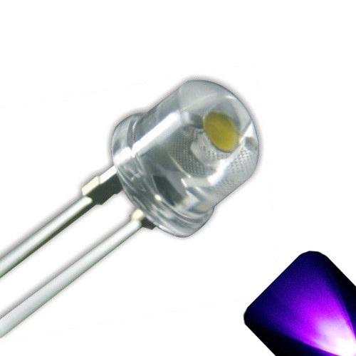 50 x chapeau de paille DEL 5 mm / 4,8 mm UV / violet ultra lumineux grand angle DEL lumière - Photo 1/3