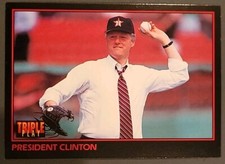 1993 LEAF TRIPLE PLAY PRESIDENT BILL CLINTON #32 USA ASTROS
