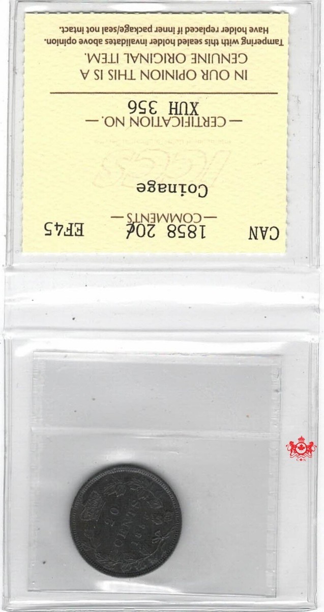 honeページ 1858 Canada 20 Cents - ICCS EF45 - XUH 356 | eBay