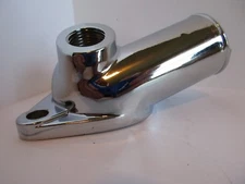 SBC BBC Chevy 15deg CHROME WATER NECK THERMOSTAT HOUSING WITH TEMP PORT #9468