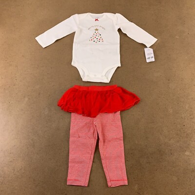 Carter's Baby Girl Size 12 Months 2-Piece Christmas Bodysuit