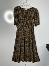 Madewell Women’s Dress Sleeveless Size 2 low-cut￼ With Sunflowers Brown