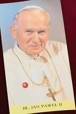 Papst Saint St.John Paul II mit Relic und Gebet Relic Plastik Heilig Karte