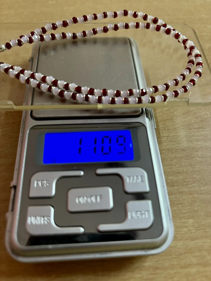 2 Pc 925 Silver Evil Eye Protection Anklet, 10" Amulet Nazariya Red Pink Bead - Image 4 of 4