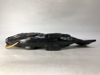 おーじろう Y8296 OKIMONO Jizai wood carving Koi fish string Japan