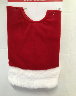 NEW ASHLAND TINY TREASURES 18'' RED VELVET WHITE FAUX FUR CHRISTMAS TREE SKIRT