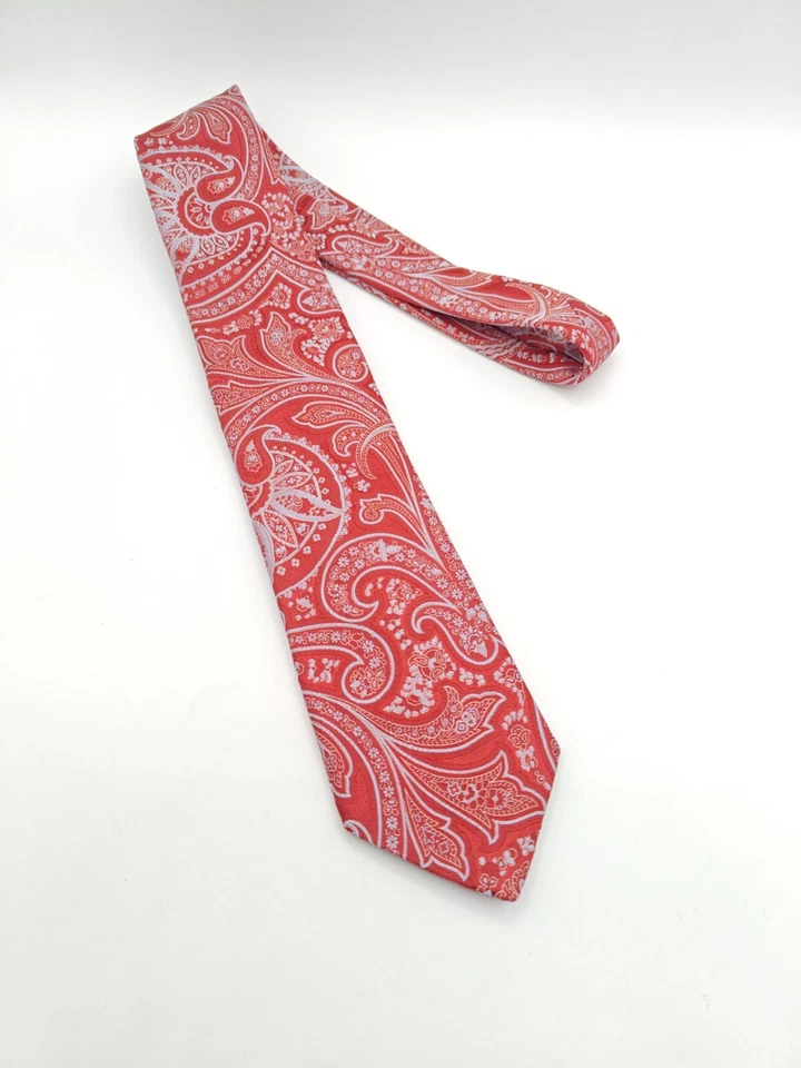 🇺🇲 New John W Nordstrom Mens Red Paisley Silk Tie Made In USA 58x3.25 - Image 2 of 4
