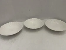 Set of 3 Vintage J&G Meakin Ironstone Scallop Edge Bowls 5.5" England