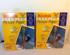 2 KODAK Premium Inkjet High Gloss Photo Paper 65  Sheets each 8.5” x 11” Sealed