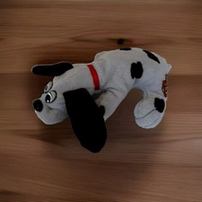 Vintage 1980s Pound Puppies Plush Grey Spotted Puppy Dog Brown Patches Small 6"