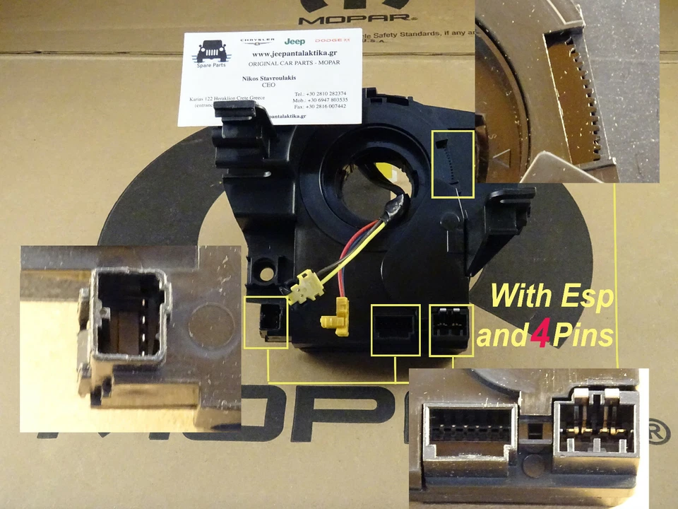 Jeep Compass MK 2007-2017 Steering Wheel Clockspring New OEM Mopar 5156106AG - Image 2 of 3