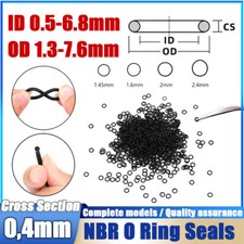 Metric Nitrile Rubber NBR O Ring Seals 0.4mm Cross Section ID 0.5 mm - 6.8mm