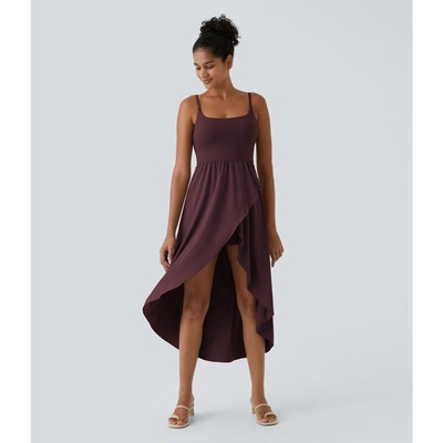 Halara Backless High Low 2-Piece Side Pocket Flowy Quick Dry Casual Dress XS