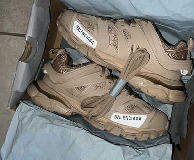 Balenciaga Track Men s Beige Low Top Lace Up Athletic Sneakers New w/ Box