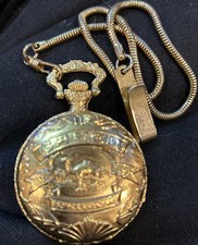 Vintage Camel 80th Anniversary Pocket Watch Gold Tone w/Fob