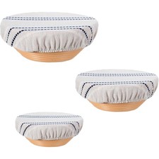 3 Pcs Bread Proofing Bowl Covers Reusable Basket Linen Cloths Elastic Food Cover