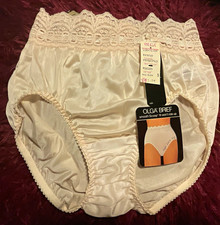 VINTAGE 80 S OLGA Smooth Scoop High Rise LINGERIE Panties Pale Blush 5 NWT