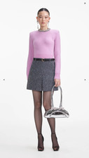 Self Portrait Pink Embellished Knit Top Small BNWT