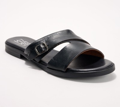Miz Mooz Leather Buckle Slide Sandals Latreece Black 41/M New | eBay