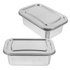 2 Pcs Reusable Stainless Steel Ice Cream Containers Leakproof Airtight 1600 ml