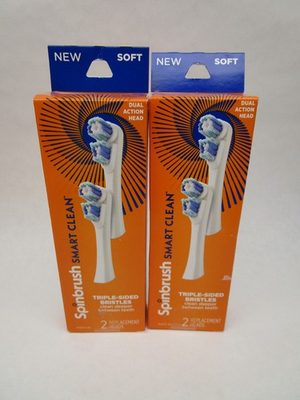 #ad #ad New Pack of 2 Spinbrush Smart Clean Replacement Brush Heads Soft 4 Total $18.69