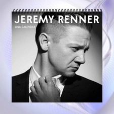 Jeremy Renner 2026 Wall Calendar, Hollywood Action Movie Star Poster Gift Idea
