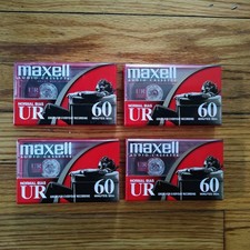 Lot of 4 Maxell UR60 Audio Cassette Tapes 60 Min Normal Bias New Sealed