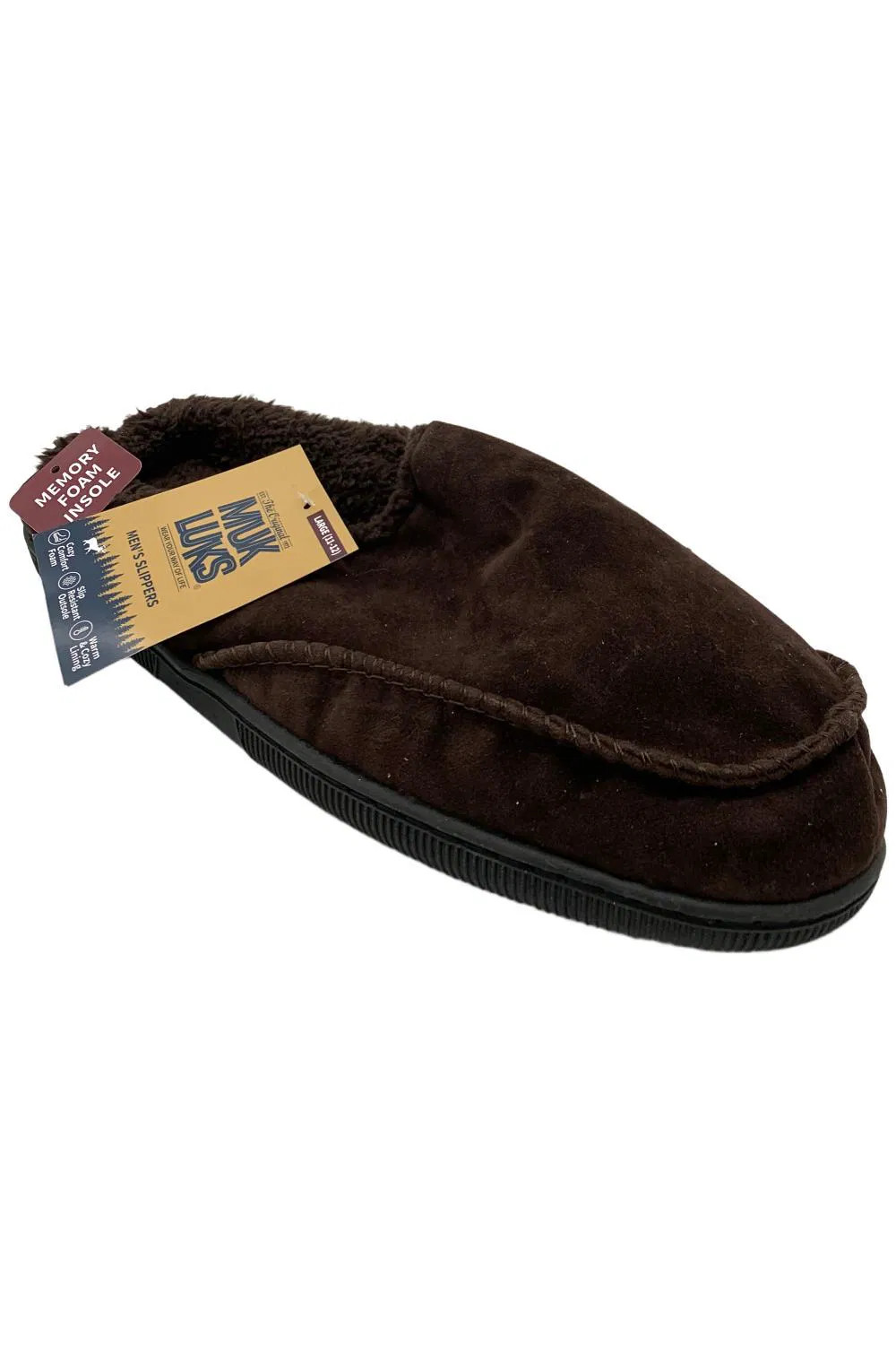 MUK LUKS Mens Matt Printed Berber Suede Clogs Brown 6790₽