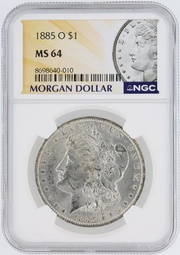 1885-O Morgan Silver Dollar NGC MS64 S$1 New Orleans Minted No Reserve