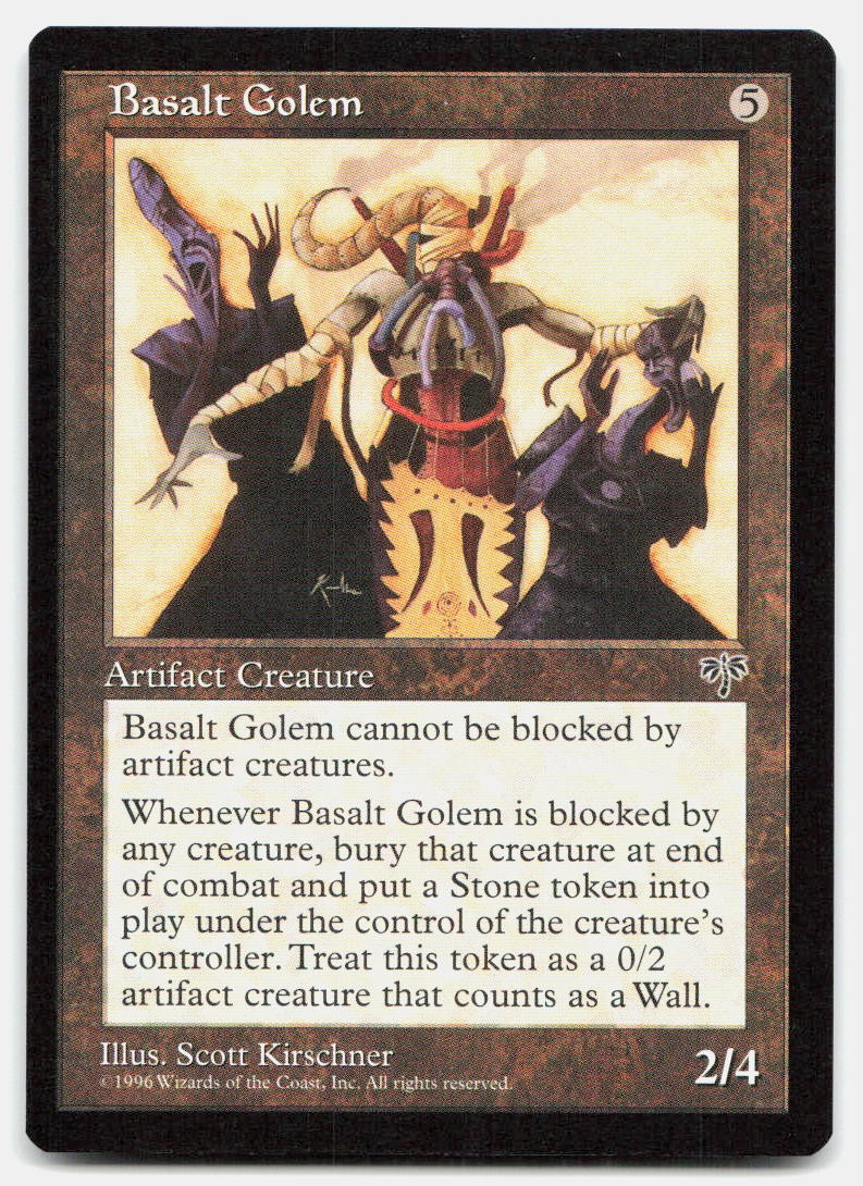 Basalt Golem Uncommon Mirage Magic: The Gathering Near Mint