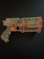 NERF Vintage N-Strike MAVERICK Rev-6 CLEAR Orange 2004 Dart Gun Blaster W/ Darts