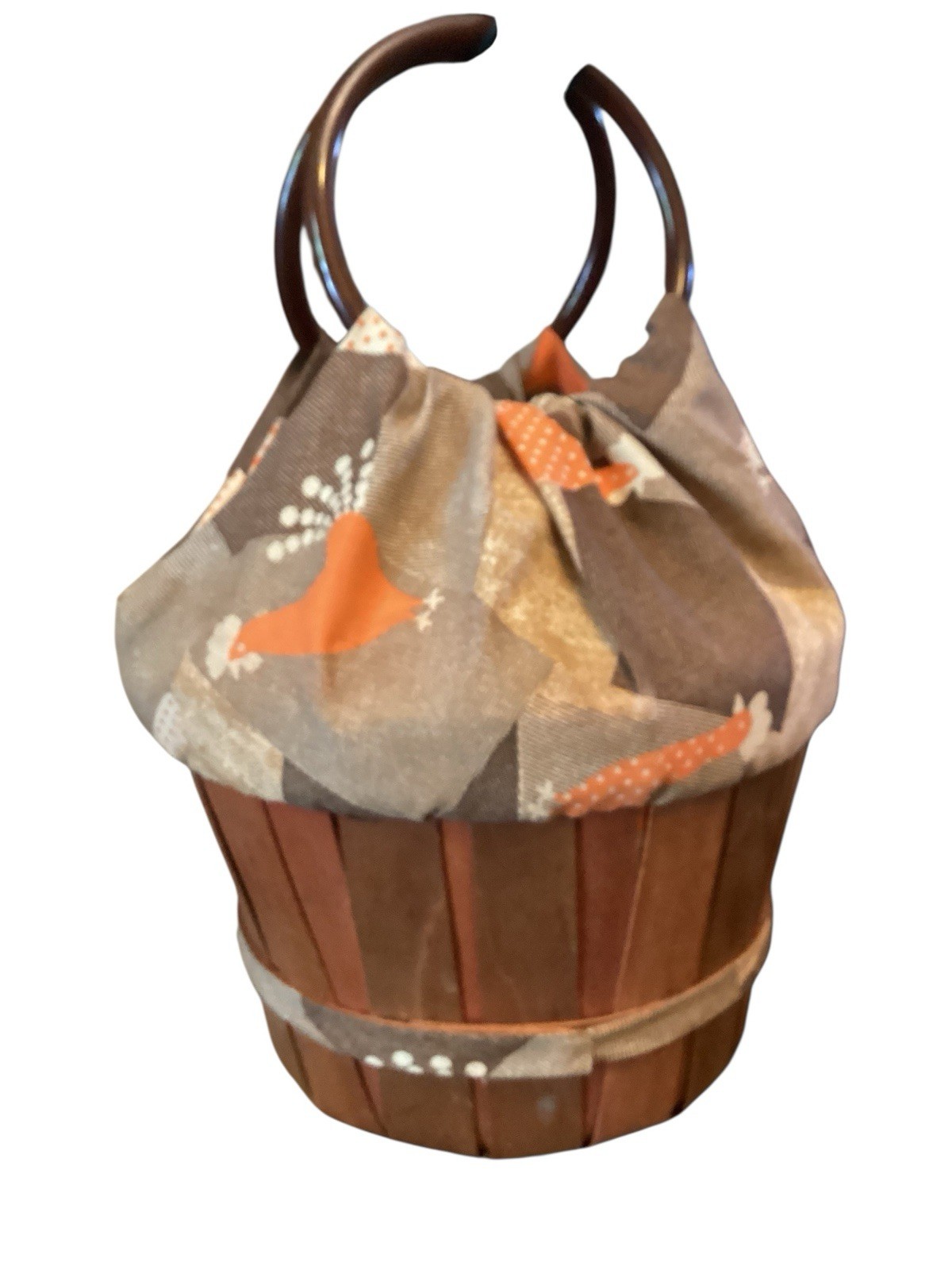 Susie Lee Basket Fabric Chicken Purse East Texas Handbag Co 70s Lucite Handles thumbnail 3