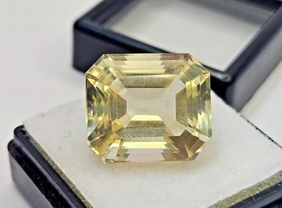 Yellow Sapphire Emerald Cut 14-15 Ct GEMSTONE For Ring & Stud Making