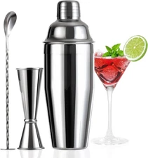 24oz Cocktail Shaker Set with Minimun 1/8oz Scale 1 oz 2oz Jigger - 002 