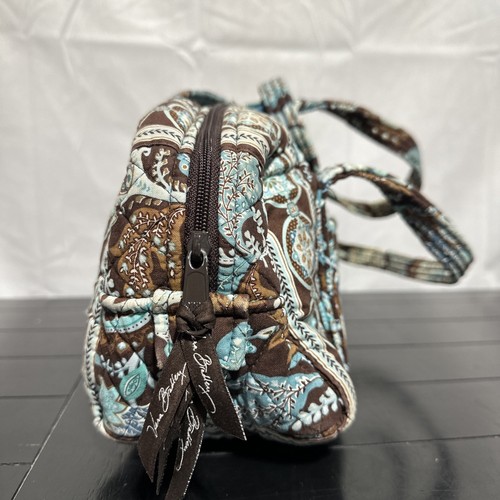 VERA BRADLEY Java Blue RETIRED Barrel Style Tote Shoulder Handbag GUC - Picture 4 of 10
