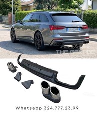 DIFFUSORE POSTERIORE Conversione ->S6 + TERMINALI per AUDI A6 (S-LINE) dal 2019