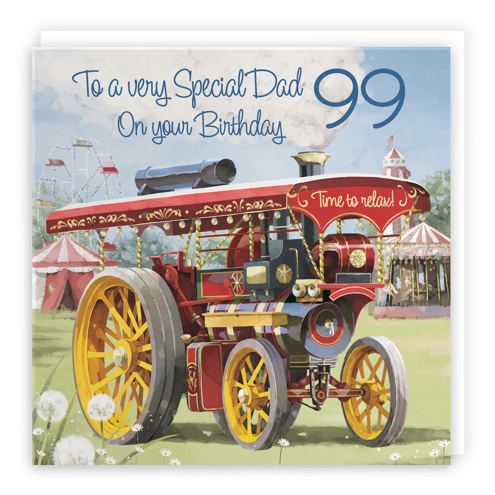 99th Dad Traction Engine Birthday Card Steam Tractor Milo's Gallery