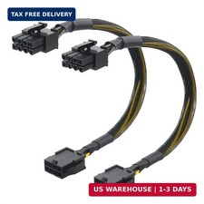 2-Pack 8 Pin Pcie Extension Cable - 10 Inches Male to Female, NOT for Direct PS