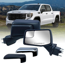 Driver Left Side Door Mirror Textured Back Cover Power Heated Glass Manual Foldi
