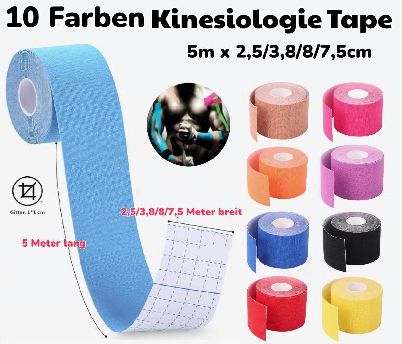 Kinesio tape Kinesiologie-Tapes Knie Schulter Sporttape 10 Farben Tapeverband
