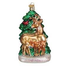 Old World Christmas Deer Family Glass Ornament 12406 Decoration FREE BOX New