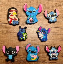 8pc Large Blue Cartoon Stitch Shoe Charms for Crocs or Shoe Laces
